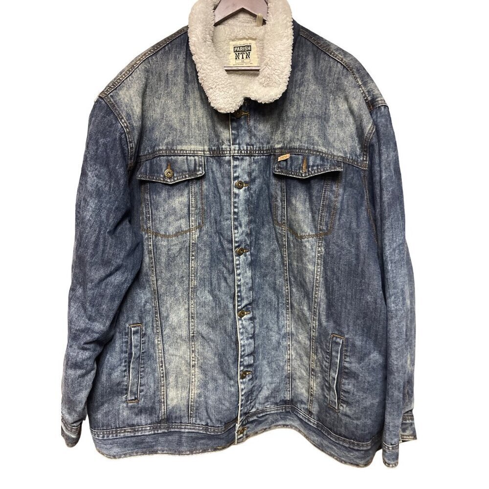 Parish Nation Men's NTN For The People Denim Jean Jacket Sherpa Lined 6X